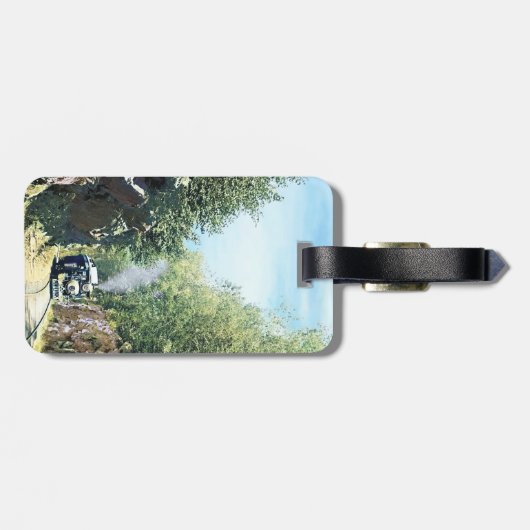 Steam Locomotive At Summit Cut, Green Mountain Gepäckanhänger (Rückseite horizontal)