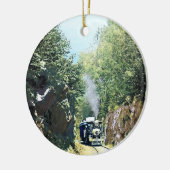 Steam Locomotive At Summit Cut, Green Mountain Keramik Ornament (Links)