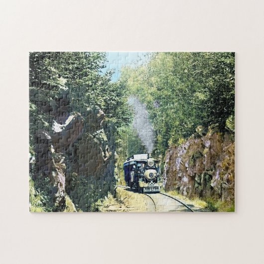 Steam Locomotive At Summit Cut, Green Mountain Puzzle (Horizontal)