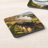 Steam Locomotive on Viaduct Getränkeuntersetzer (Linke Seite)