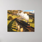 Steam Locomotive on Viaduct Leinwanddruck (Vorderseite)