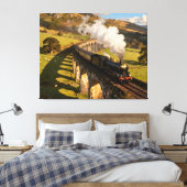 Steam Locomotive on Viaduct Leinwanddruck (Insitu (Schlafzimmer))