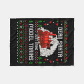 Steam Model Trains Collector Christmas Ugly Xmas S Fleecedecke (Vorderseite (Horizontal))