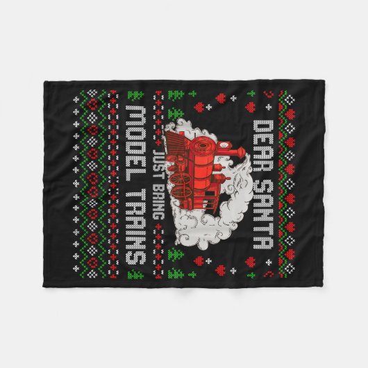 Steam Model Trains Collector Christmas Ugly Xmas S Fleecedecke (Vorderseite (Horizontal))