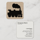 Steam-Motor/Loco-Zeichen Quadratische Visitenkarte (Vorne/Hinten)