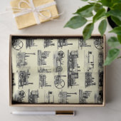 Steam Motor Lokomotive "Steampunk" Muster Seidenpapier (Geschenk)