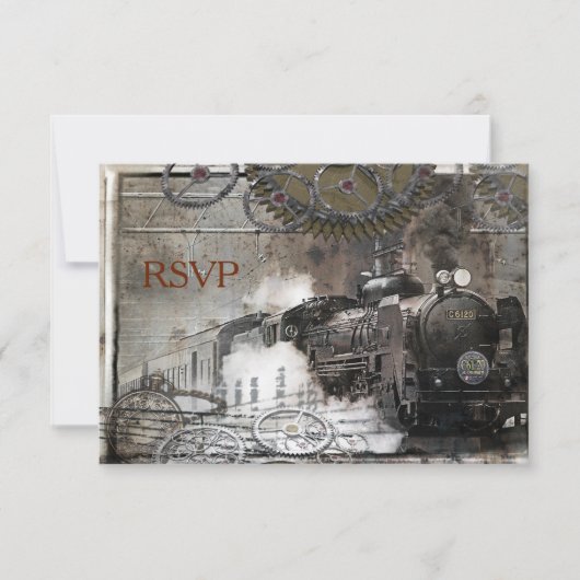 Steam Motor Steampunk UAWG RSVP Karte (Vorderseite)
