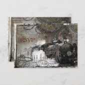 Steam Motor Steampunk UAWG RSVP Karte (Vorne/Hinten)