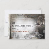 Steam Motor Steampunk UAWG RSVP Karte (Rückseite)