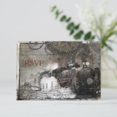 Steam Motor Steampunk UAWG RSVP Karte (Stehend Vorderseite)
