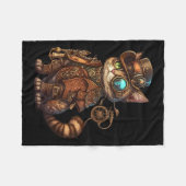 Steam Punk Cat Kitten Kitty Steampunk Fleecedecke (Vorderseite (Horizontal))