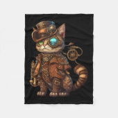 Steam Punk Cat Kitten Kitty Steampunk Fleecedecke (Vorderseite)