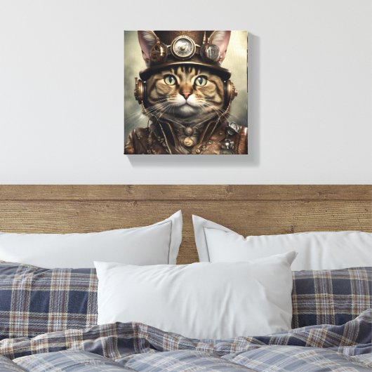 Steam Punk Cat Leinwand Art (Insitu (Schlafzimmer))