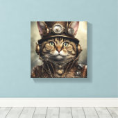 Steam Punk Cat Leinwand Art (Insitu (Holzboden))