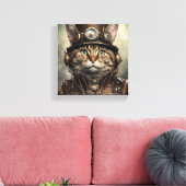 Steam Punk Cat Leinwand Art (Insitu (Wohnzimmer))
