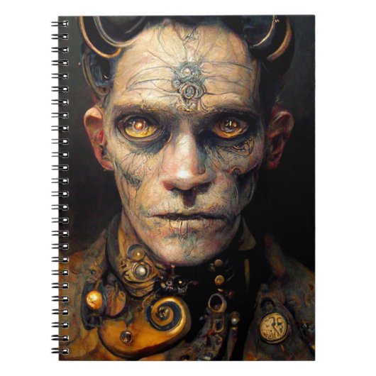 Steam Punk Celestial Demon Digital Art Notizblock (Vorderseite)