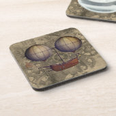 Steam Punk Dirigiable Airship & Cogs Getränkeuntersetzer (Linke Seite)