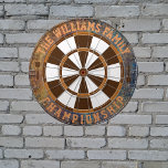 Steam Punk Familienname Personalisiert Dartscheibe<br><div class="desc">Fügen Sie Ihren Familiennamen hinzu,  und erstellen Sie ganz einfach Ihr personalisiertes Familienname-Dartboard. Klicken Sie auf die Schaltfläche PERSONALISIEREN,  um die Textfarbe oder die Farbe des Motherboards zu ändern.</div>