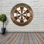 Steam Punk Familienname Personalisiert Dartscheibe<br><div class="desc">Fügen Sie Ihren Familiennamen hinzu,  und erstellen Sie ganz einfach Ihr personalisiertes Familienname-Dartboard. Klicken Sie auf die Schaltfläche PERSONALISIEREN,  um die Textfarbe oder die Farbe des Motherboards zu ändern.</div>