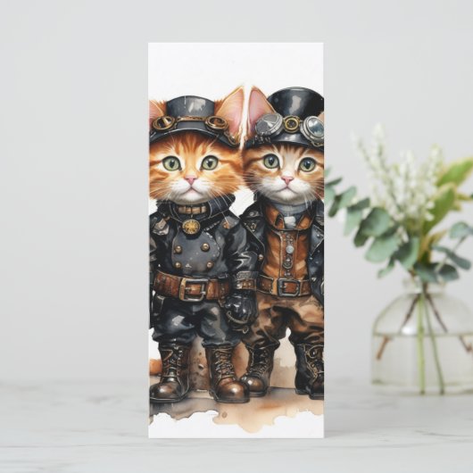 Steam Punk Kitten Card (Stehend Vorderseite)