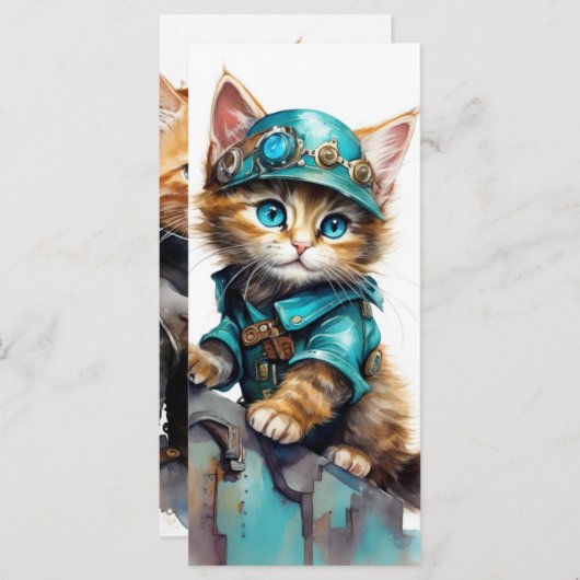 Steam Punk Kitten Card (Vorne/Hinten)