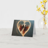 Steam Punk Liebe Herz Digitale Kunst Karte (Gelbe Blume)