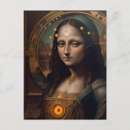 Steam Punk Mona Lisa Postkarte