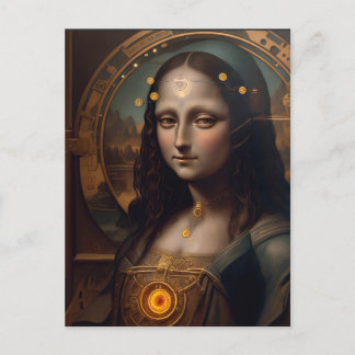Steam Punk Mona Lisa Postkarte