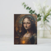 Steam Punk Mona Lisa Postkarte (Stehend Vorderseite)