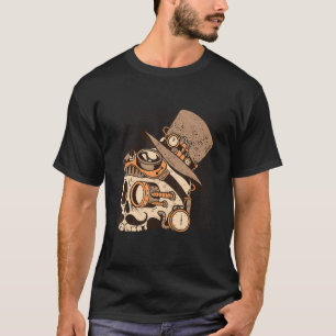Steam Punk Skull mit Hat Goggle Brille Steampunk T-Shirt