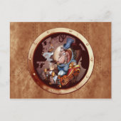 Steam Punk Space Chimp Portal Postcard Postkarte (Vorderseite)