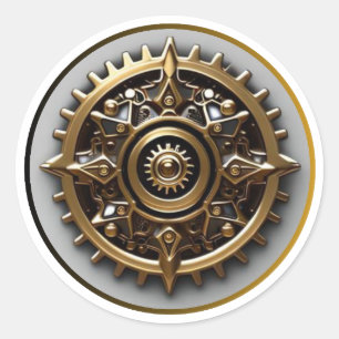 Steam Punk Steampunk Gear #3 Runder Aufkleber
