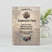 Steam Punk Themed Party Einladung (Stehend Vorderseite)