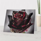 Steam Punk Verziert Black Rose Karte (Vorderseite)