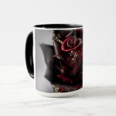Steam Punk Verziert Black Rose Tasse (Vorderseite Links)