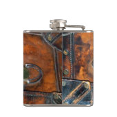 Steam-Punk Vintag Antikes Dampfschiff Flachmann (Rückseite)