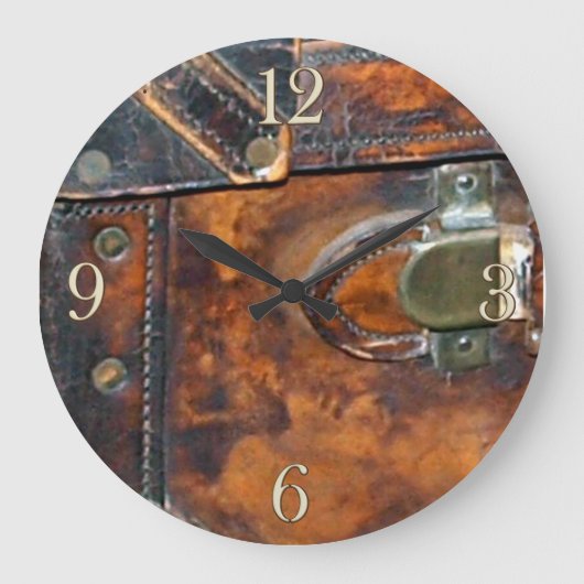 Steam-Punk Vintag Antikes Dampfschiff Große Wanduhr (Vorderseite)