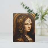 Steam Punky Mona Lisa Postkarte (Stehend Vorderseite)