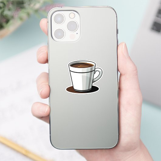 Steam Rising from Coffee Cup Aufkleber (Telefon)