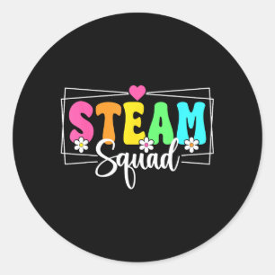 Steam Squad Zurück zur Schule Steam Lehrer Schüler Runder Aufkleber