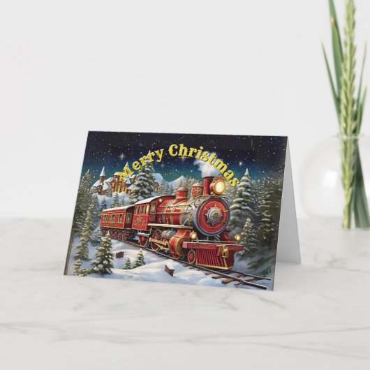 Steam Train Christmas Karte (Vorderseite)