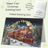 Steam Train Christmas Karte