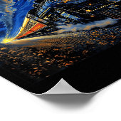 Steam Train Graphic For Men Boys Locomotive  Poster (Ecke)