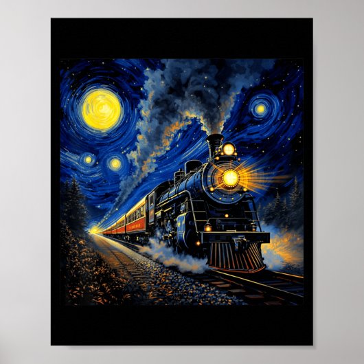 Steam Train Graphic For Men Boys Locomotive  Poster (Vorne)