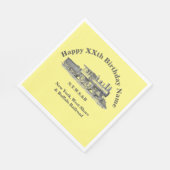 Steam Train Man's Birthday Party Napkins Serviette (Ecke)