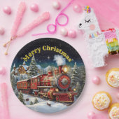 Steam Train Man's Christmas Party 9" Pappteller (Party)