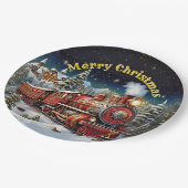Steam Train Man's Christmas Party 9" Pappteller (Schrägansicht)