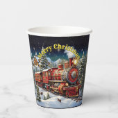 Steam Train Man's Christmas Party Pappbecher (Rückseite)