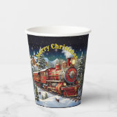 Steam Train Man's Christmas Party Pappbecher (Vorderseite)