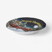 Steam Train Man's Christmas Party Pappteller (Gewinkelt)